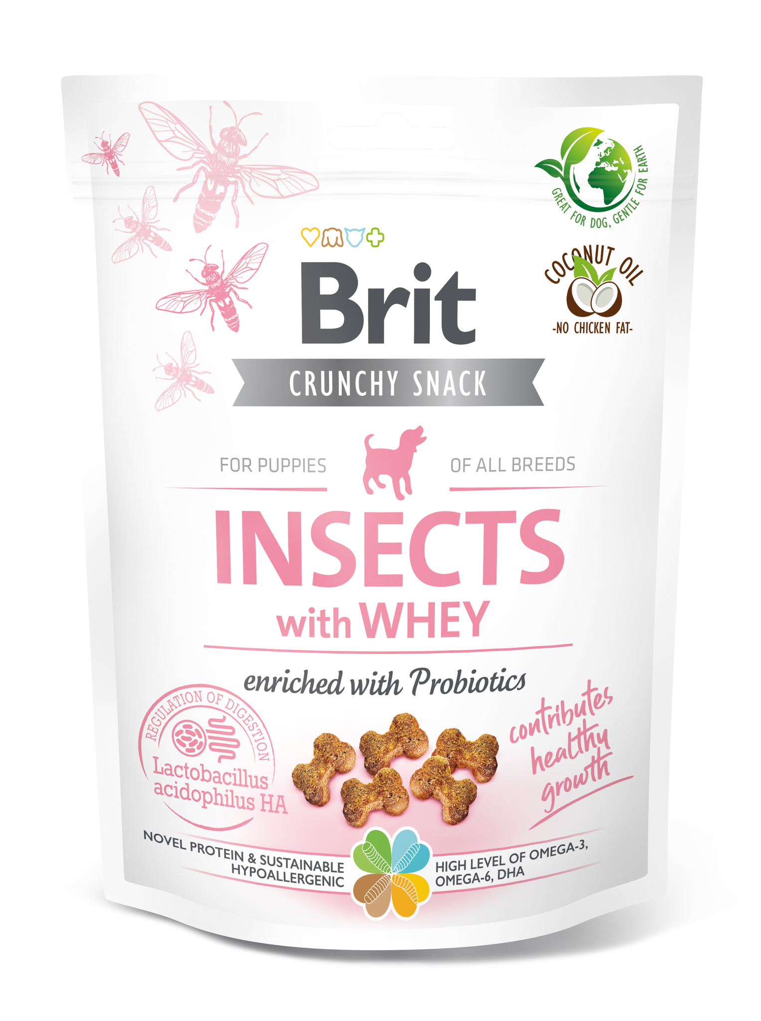 Brit Care Dog Crunchy Cracker Puppy Insects with Whey and Probiotics 200g