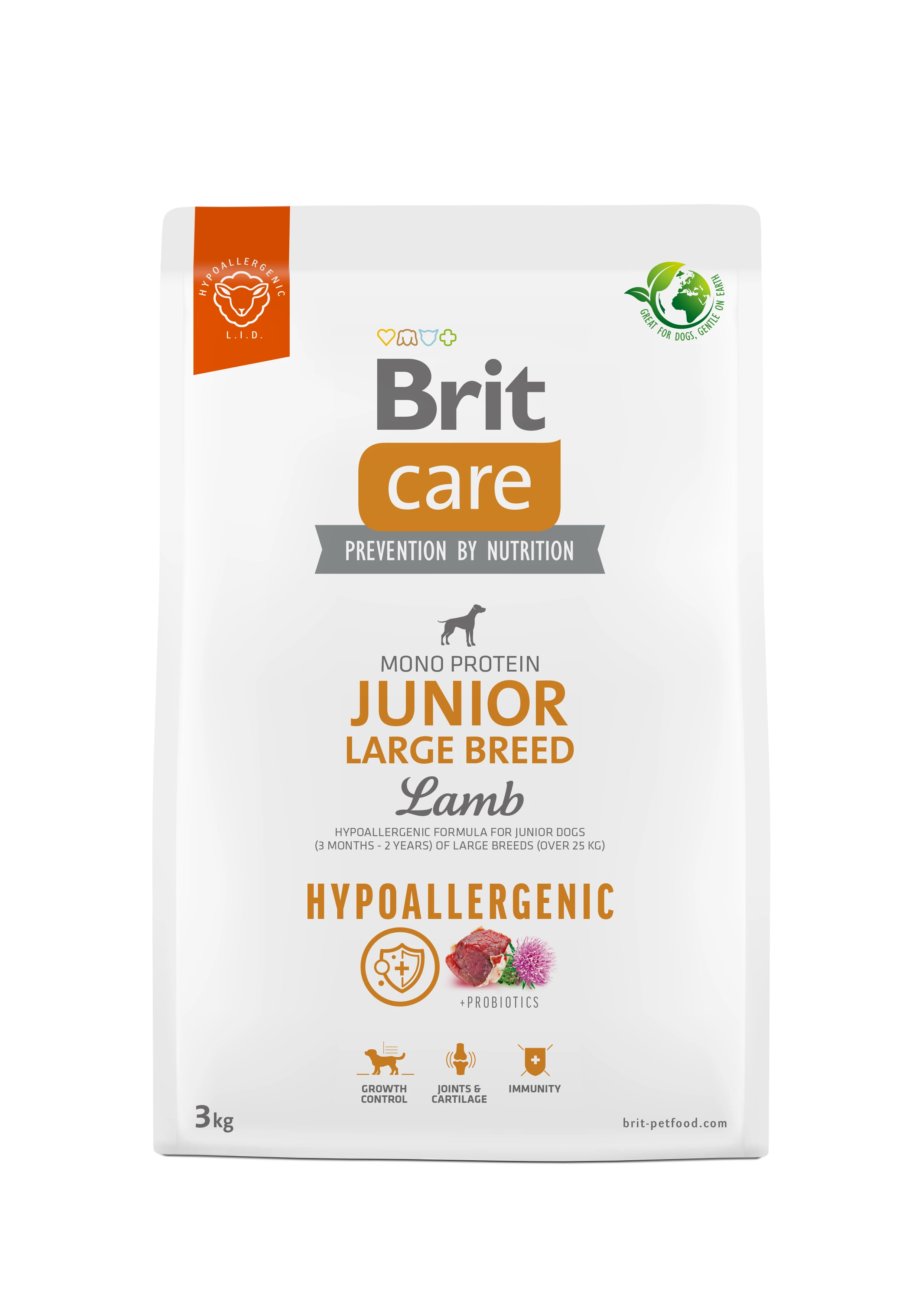 Brit Care Dog Hypoallergenic Lamb Junior Large Breed 3 kg