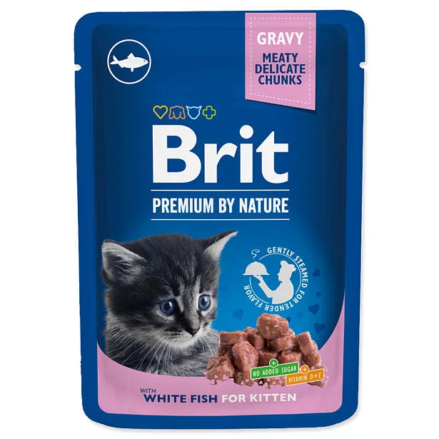 Brit premium Cat Pouches White Fish for Kitten 100 g