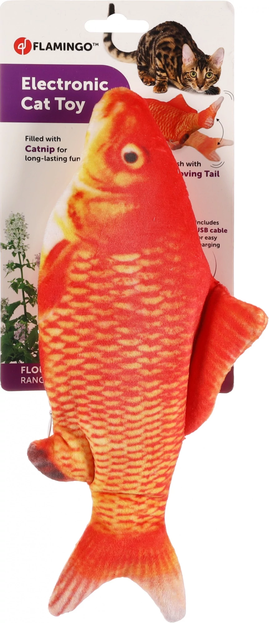 FLAMINGO MACSKA JÁTÉK MOZGÓHAL USB 30CM