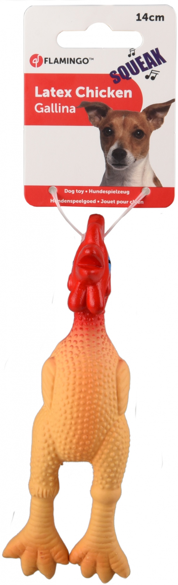 Flamingo játék latex csirke 14 cm