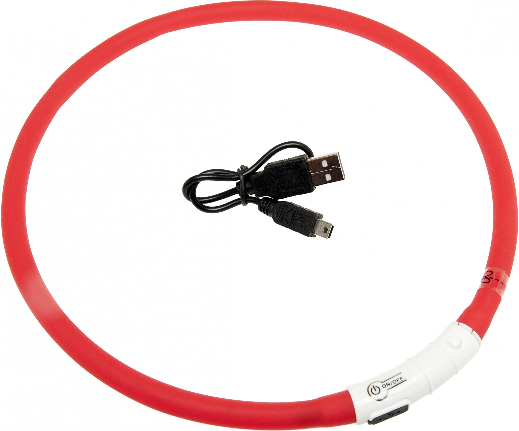Flamingo nyakörv villogó/világító led+USB piros 70 cm