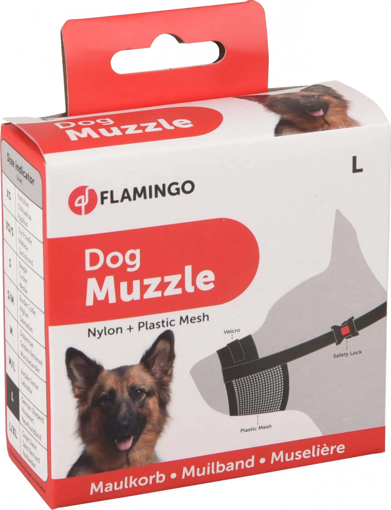 Flamingo szájkosár nylon L 25-32/49 cm