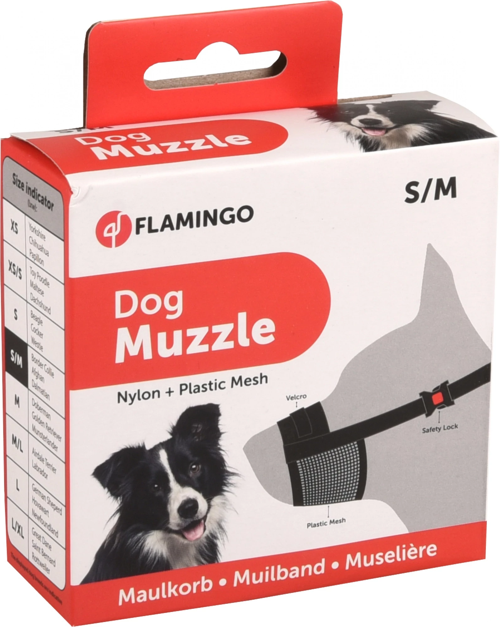 Flamingo szájkosár nylon S/M 23-28/37 cm