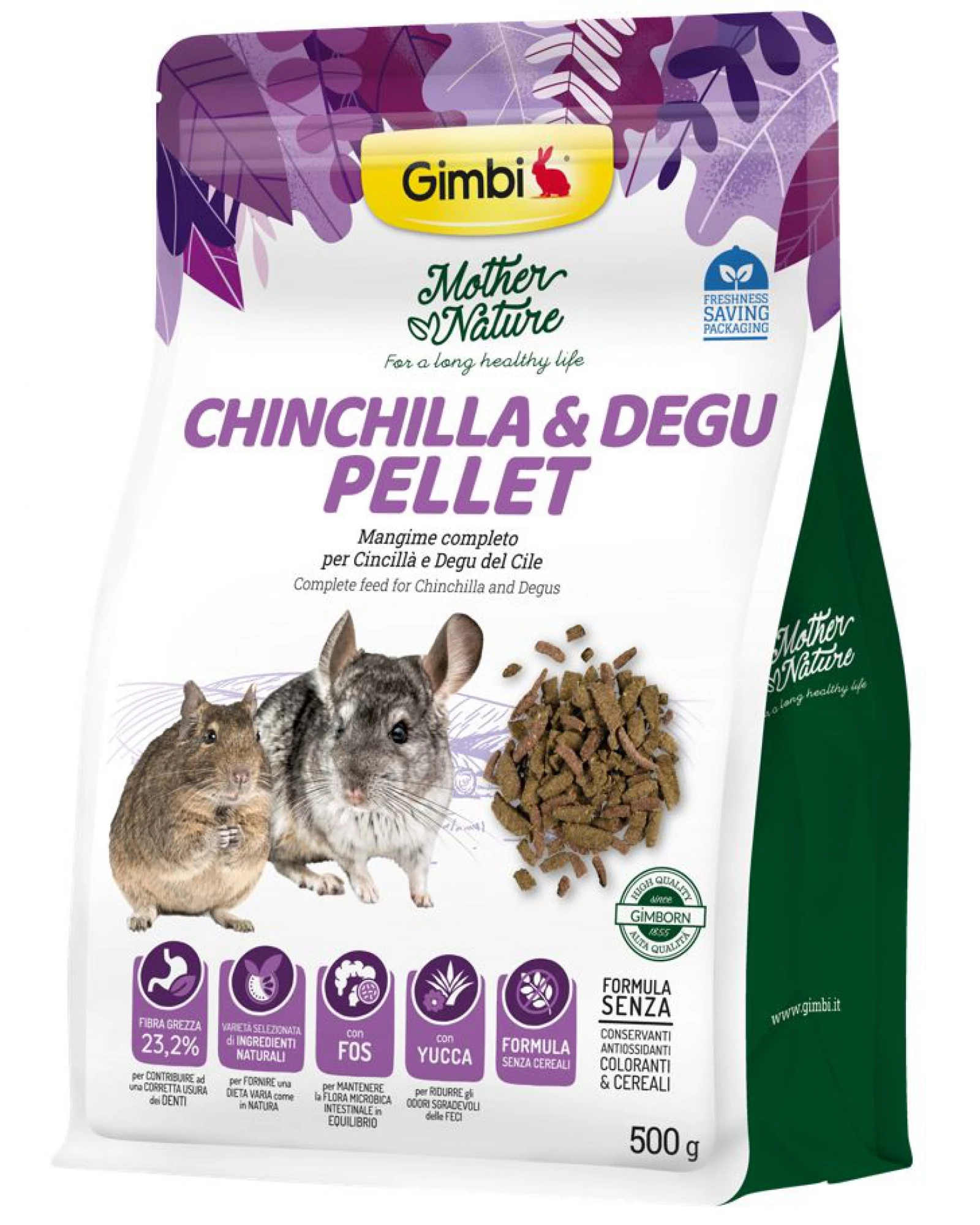 Gimborn Gimbi MOTHER NATURE PELLET CSINCSILLA&DEGU 500G