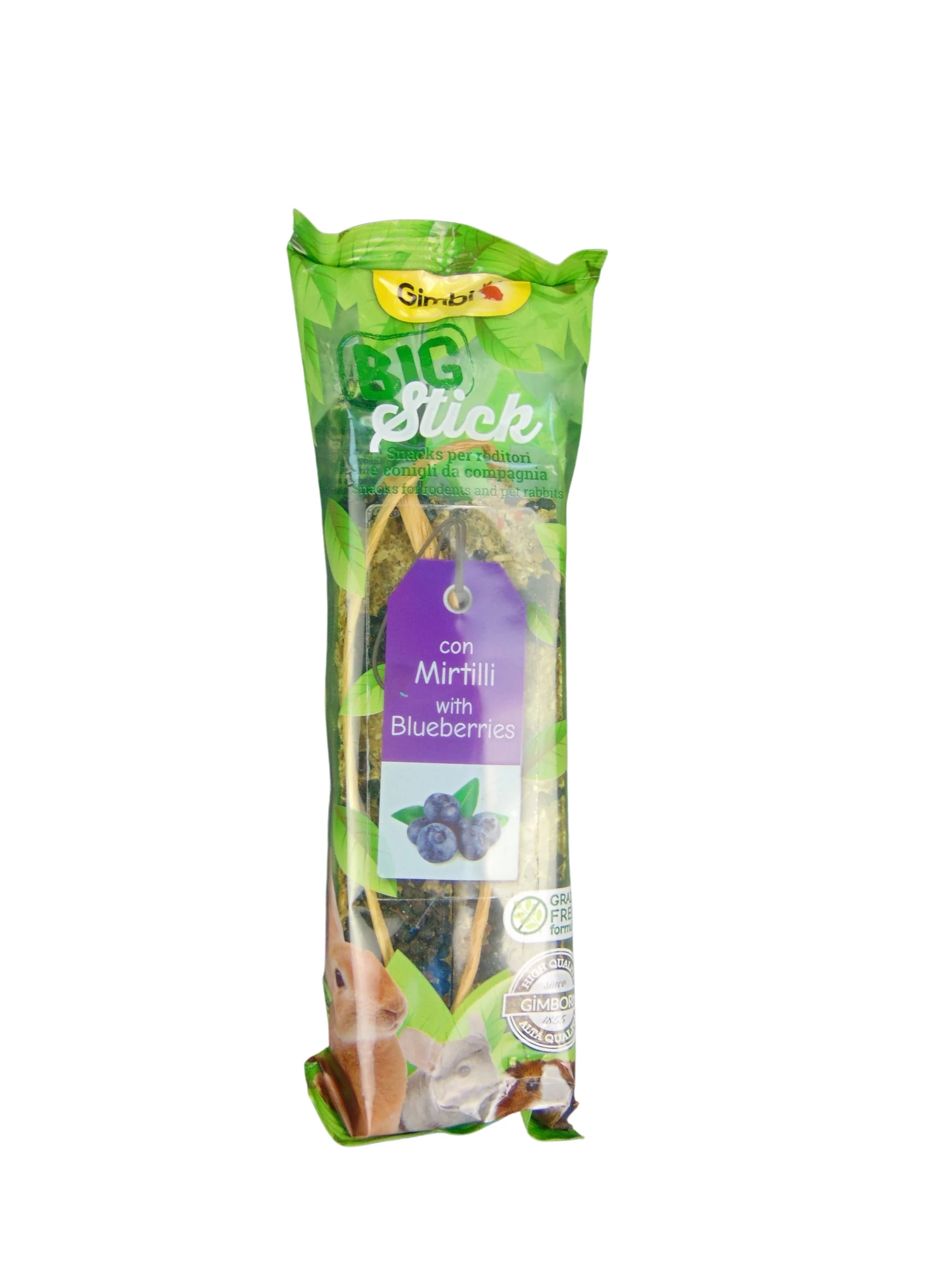 Gimborn Gimbi SNACK BIG STICK ÁFONYÁVAL 2X70 G