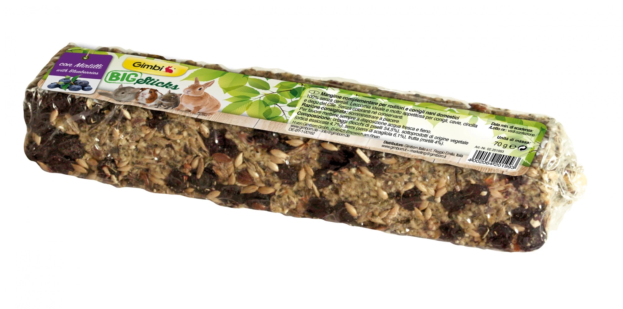 Gimborn Gimbi SNACK BIG STICK ÁFONYÁVAL 70G
