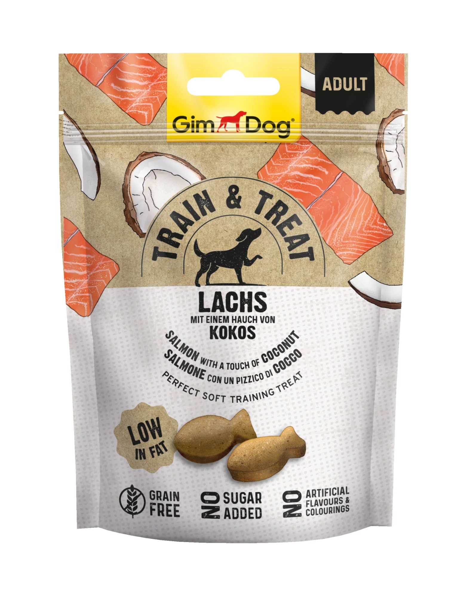 Gimborn Gimdog SNACK TRAIN&TREAT LAZAC&KÓKUSZ 125 G