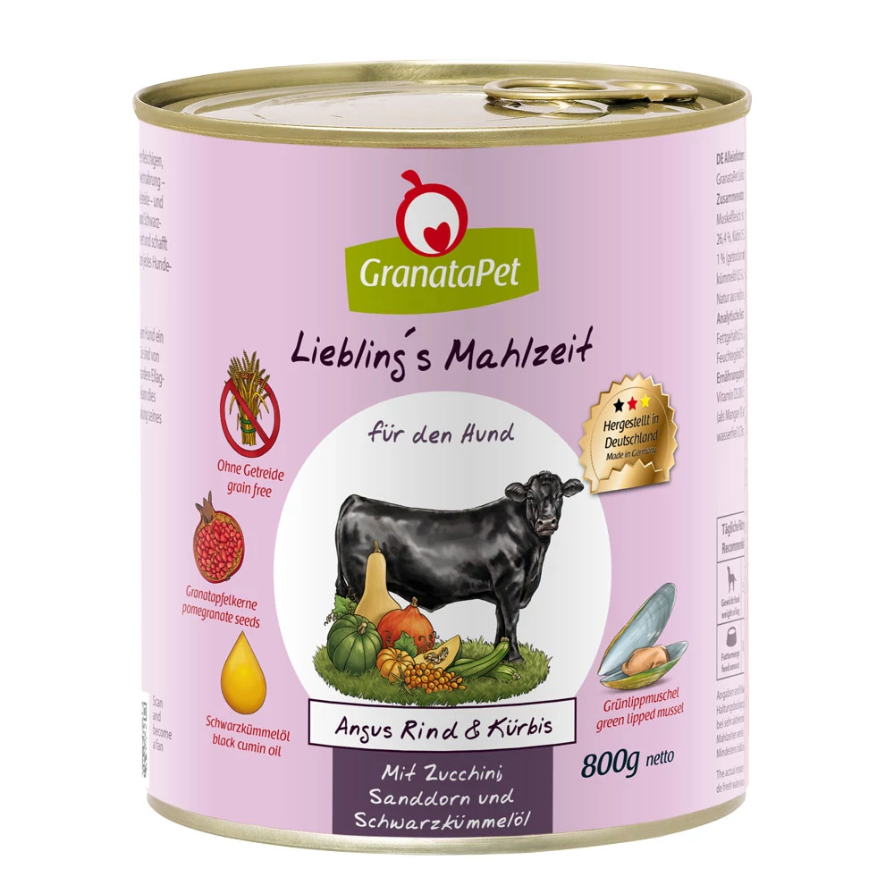 GranataPet Liebling´s Mahlzeit Angus marha és sütőtök konzerv 800 g 6db