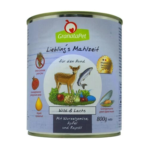 GranataPet Liebling´s Mahlzeit Vad és lazac konzerv 800 g 6db