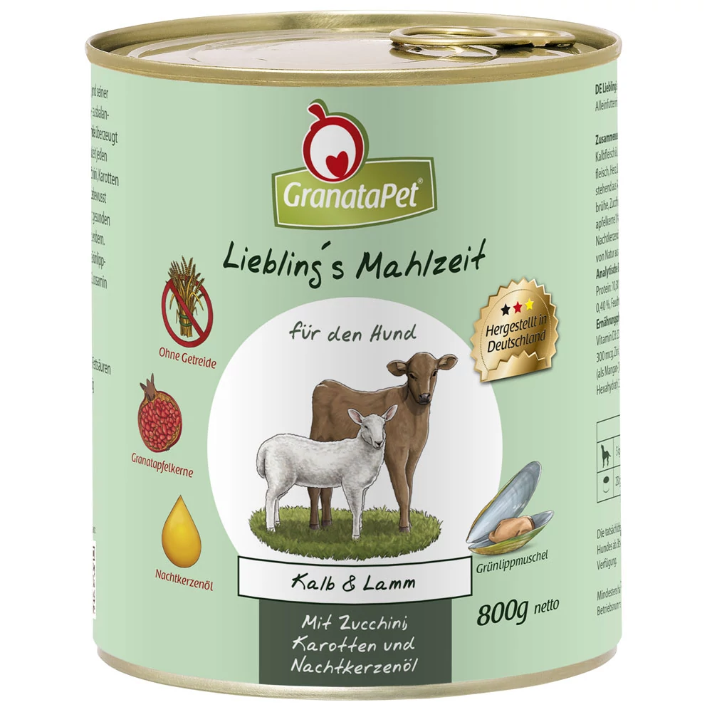 GranataPet Liebling´s Mahlzeit borjú és bárány konzerv 800 g 6db