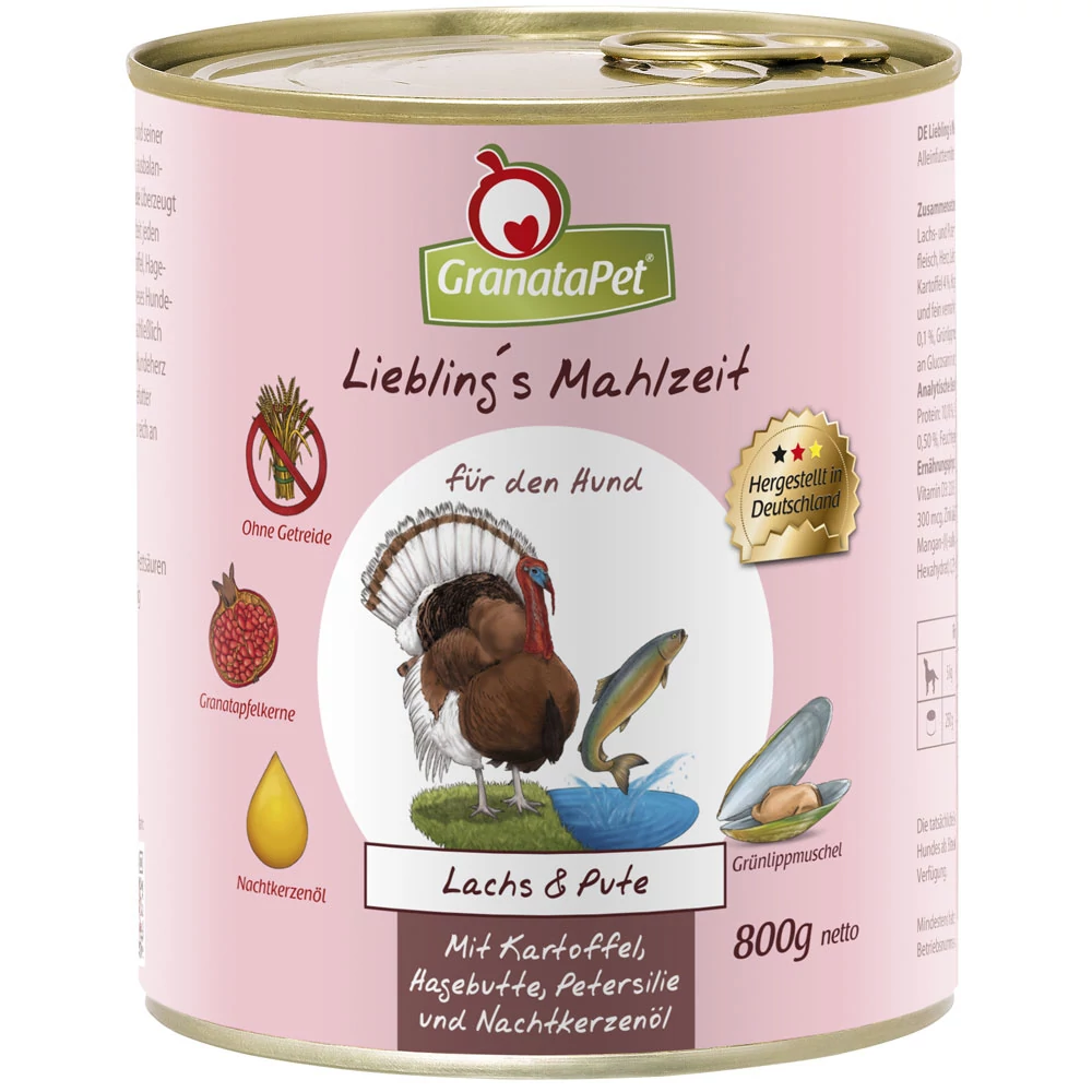 GranataPet Liebling´s Mahlzeit lazac és pulyka konzerv 800 g 6db